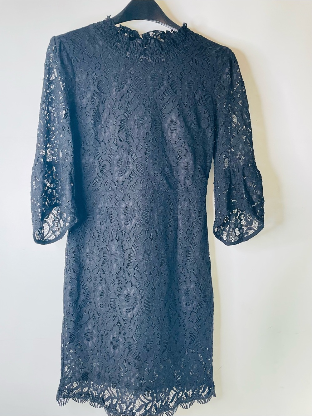 Esley Black Lace Long Sleeve Sheath Dress Cut Out Back